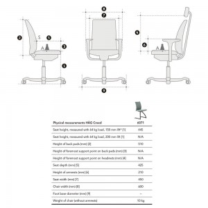 Silla Creed 6071 de Hag. Sillas de oficina. Sillas de diseño con base patín.