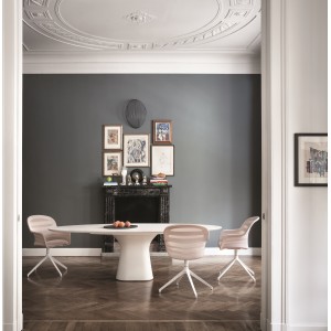 Mesa Podium Elíptica de Bontempi. Muebles italianos modernos. Mesas de diseño.