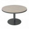 Mesa de juntas redonda moderna de melanina con base de metal de ofifran