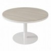 Mesa de juntas redonda moderna de melanina con base de metal de ofifran