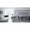 Mesa de oficina rectangular moderna con acabados en metal y madera de ofifran