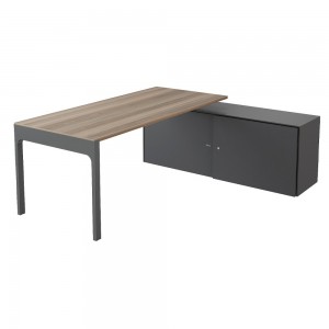 Mesa ejecutiva de oficina perfil bajo moderna con armarios metálicos de Ofifran ofrece grandes acabados y elegancia.