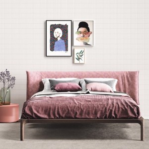 Cama Park lujosa y contemporánea de Novamobili. Camas de diseño moderno.