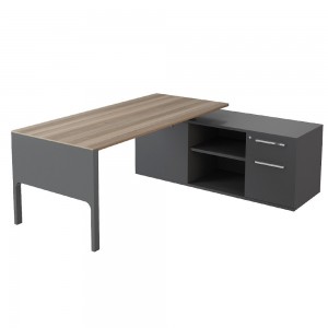 Mesa de oficina ejecutiva moderna de melamina con cajón y archivador de ofifran.