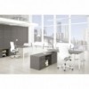 Mesa de oficina ejecutiva moderna de perfil alto con 3 cajones en melamina de ofifran