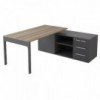 Mesa de oficina ejecutiva moderna de perfil alto con 3 cajones en melamina de ofifran