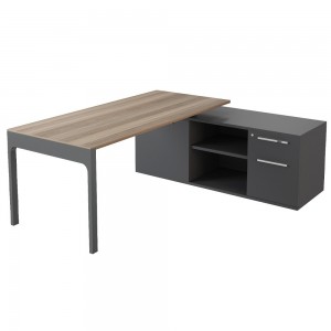 Mesa de oficina ejecutiva de perfil  alto moderna de melamina con cajón y archivador de ofifran.