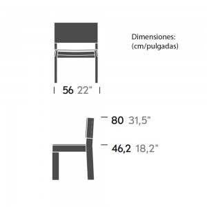 Silla de comedor madera teca exterior de Kettal de la colección Band.