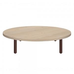 Mesa de centro redonda elegante de melanina con base de metal de ofifran