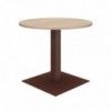 Mesa de reuniones redonda diseñada en melanina con base de metal de ofifran