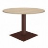 Mesa de reuniones redonda diseñada en melanina con base de metal de ofifran