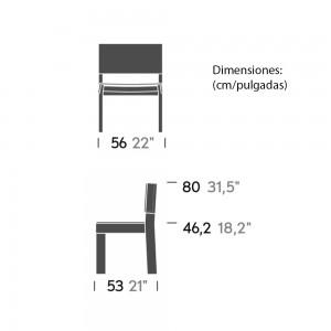 Silla de comedor alumino exterior Kettal de su colección Band.