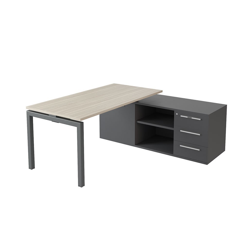 Mesa moderna de oficina diseñada en melamina con 3 cajones de Ofifran.