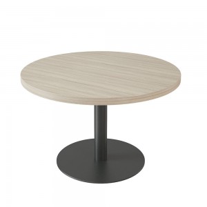 Mesa moderna de juntas redonda diseñada en melanina con base de metal de ofifran