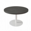 Mesa moderna de juntas redonda diseñada en melanina con base de metal de ofifran