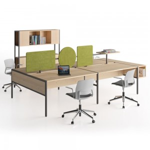 Mesa original auxiliar de oficina Bench elegante elaborada en metal y melamina de Ofifran