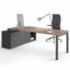 Mesa ejecutiva original y moderna con armario metálico de Ofifran, ofrece elegancia y confort.