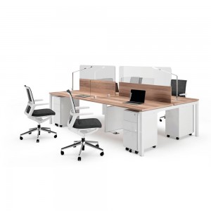 Mesa moderna auxiliar de oficina Bench cómoda con acabados en metal y melamina de Ofifran