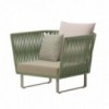 Sillón club exterior pies de aluminio Bela Rope colección Bitta de Kettal.