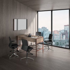 Taburete malla Advance giratoria con reposa pies de Ofifran ideal para oficinas y recepciones.