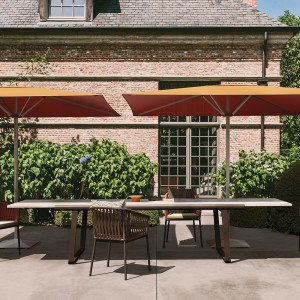 Mesa exterior comedor extensible, de la colección Bitta de Kettal.