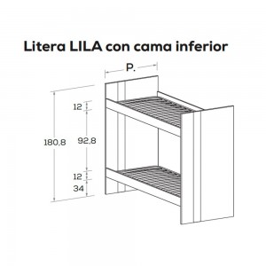 Literas Lila de Nidi con diseño italiano y moderno ideal para habitaciones juveniles.