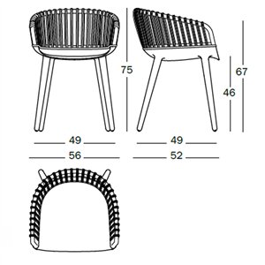 Silla Cyborg Club de Magis. Silla con brazos comedor de diseño moderno.