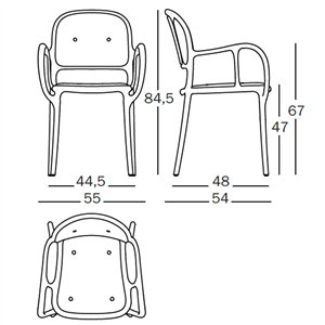Silla Milà Tapizada Magis. Sillas polipropileno para comedor o cocina.