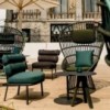 Sillón Club exterior pies de aluminio respaldo alto colección Cala de Kettal.