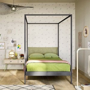 Cama individual Kap con cabecera tapizada ideal para cuartos de niños. Diseño italiano y elegante
