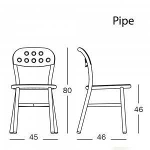 Silla Pipe de Magis. Silla apilable de aluminio perforado para exteriores.