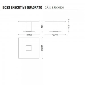 Mesa Boss executive Quadrato de Riva1920 con un diseño de alto nivel y lujoso con terminaciones a mano.