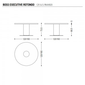 Mesa comedor madera circular Boss Executive de Riva1920 con un diseño italiano de alta calidad.