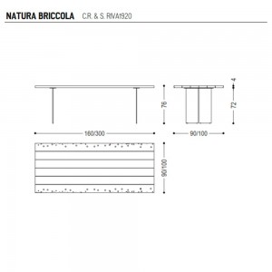 Mesa comedor Natura Briccola de Riva1920 con un diseño italiano de alta calidad, acabados modernos y de madera maciza.