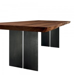 Mesa comedor madera rectangular Natura Extra Natural Sides de Riva1920 con un diseño natural de lujo y madera maciza italiana.
