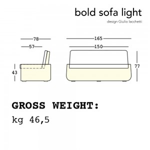 Sofá Bold con luz para exteriores de Plust Collection. Mobiliario original.