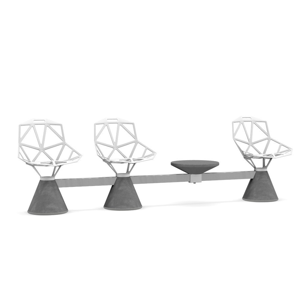 Banco Chair_One Public Seating System 1 Magis ideal para jardín y terraza.