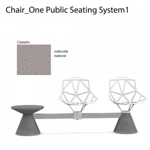Banco Chair_One Public Seating System 1 Magis ideal para jardín y terraza.