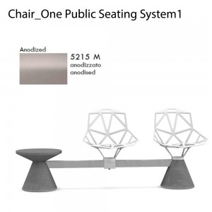 Banco Chair_One Public Seating System 1 Magis ideal para jardín y terraza.