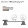 Banco Chair_One Public Seating System 1 Magis ideal para jardín y terraza.