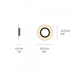 Lámpara aplique pared Lens Wall Circular. Luzifer. Lampara de luz LED Circular diseño de  Mut Design