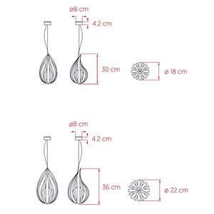 Lámpara suspensión Raindrop de Luzifer. Hermosa lámpara en forma de gota de lluvia, realizada con tiras de chapa de madera.