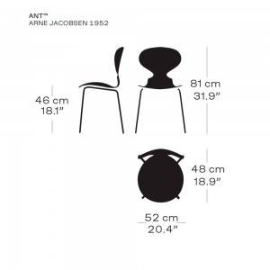 Silla ANT 4 patas fresno coloreado. Fritz Hansen con un diseño moderno de alta calidad.