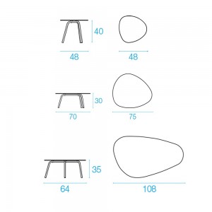 Mesa baja Terramare para espacios exteriores de estilo moderno de Emu.