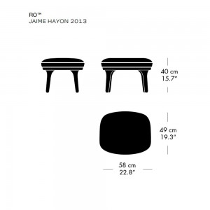Reposapies Ro patas madera. Fritz Hansen con un diseño elegante de alto lujo.