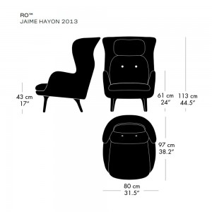Sillón Ro patas de madera. Fritz Hansen con un diseño elegante de alta calidad