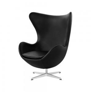 Sillón Egg de piel Frizt Hanse con un diseño danes moderno y elegante.