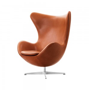 Sillón Egg de piel Frizt Hanse con un diseño danes moderno y elegante.