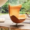 Sillón Egg de piel Frizt Hanse con un diseño danes moderno y elegante.