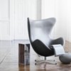 Sillón Egg de piel Frizt Hanse con un diseño danes moderno y elegante.